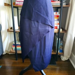 Navy Blue Ted Baker Midi Pencil Skirt Size TB 2